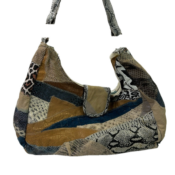 Women's lightweight patchwork shoulder bag - Picture 1 of 8